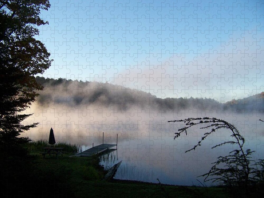 Water Jigsaw Puzzle featuring the photograph The Morning Mist by Jackie Mueller-Jones