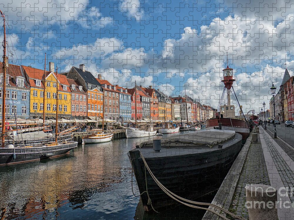 Architecture Jigsaw Puzzle featuring the photograph The Nyhavn Canal in Copenhagen by Patricia Hofmeester