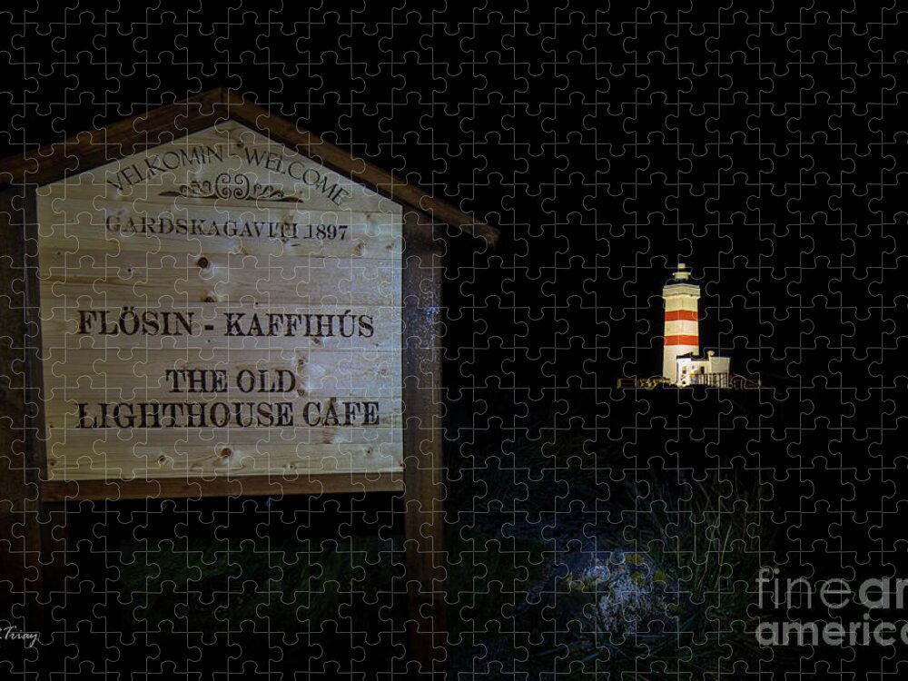  Heritage Museum In Garðskagi Jigsaw Puzzle featuring the photograph The Old Lighthouse Cafe Flosin Kaffihus by Rene Triay FineArt Photos