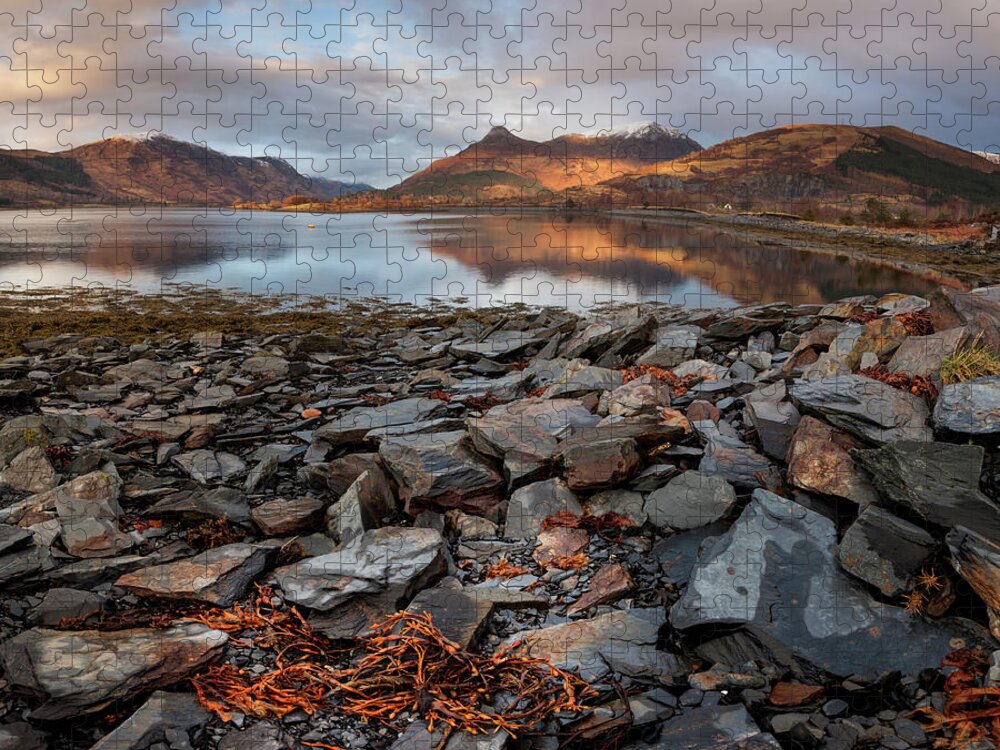 Pap Of Glencoe Jigsaw Puzzle featuring the photograph The Pap Of Glencoe, Loch Leven, Panorama by Anita Nicholson
