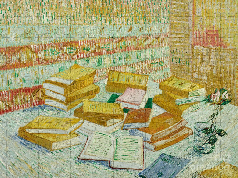 Book Jigsaw Puzzle featuring the painting The Parisian Novels or The Yellow Books by Vincent Van Gogh