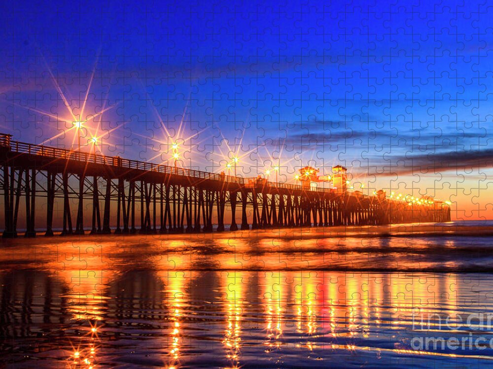 Pier Jigsaw Puzzle featuring the photograph The Pier at Oceanside California by Ben Graham