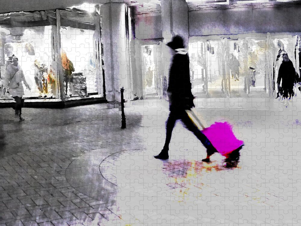 Pink Jigsaw Puzzle featuring the photograph The Pink Bag by LemonArt Photography