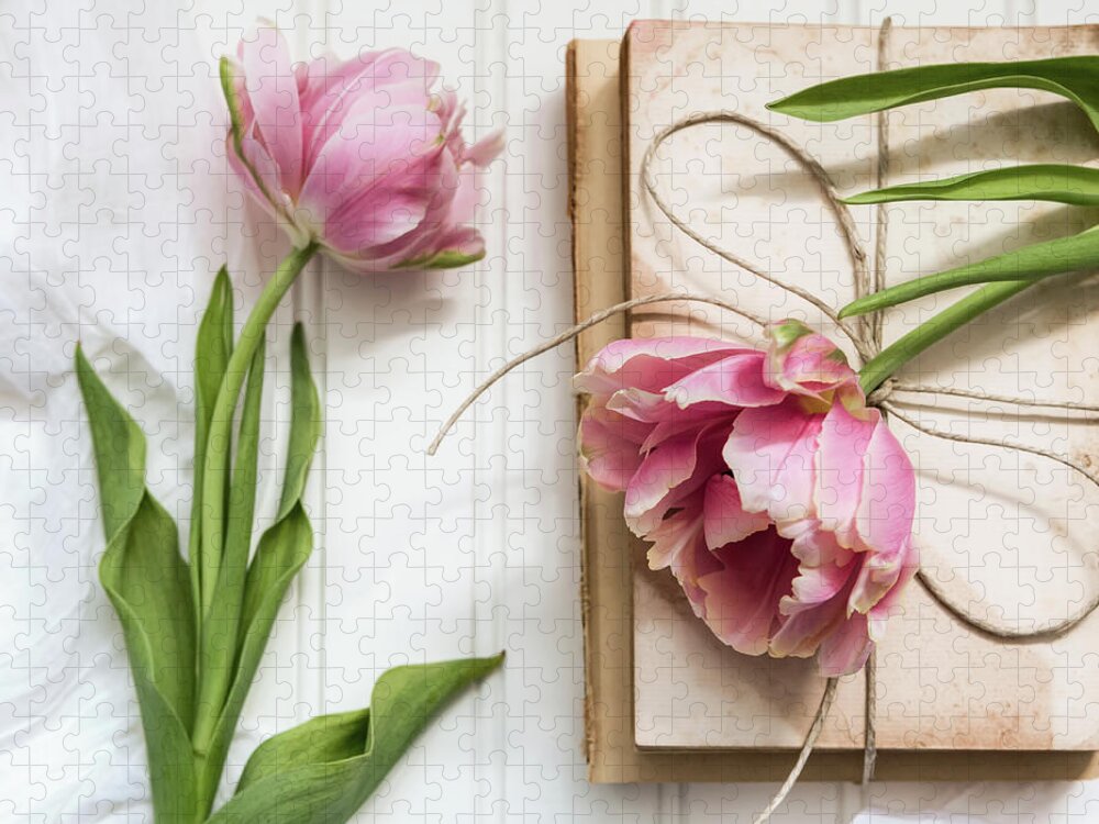 Tulip Jigsaw Puzzle featuring the photograph The Pink Tulips by Kim Hojnacki