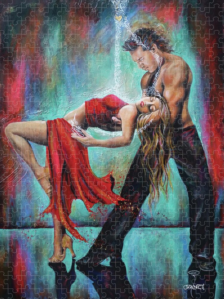 Dancers Jigsaw Puzzle featuring the painting The Release by Robyn Chance