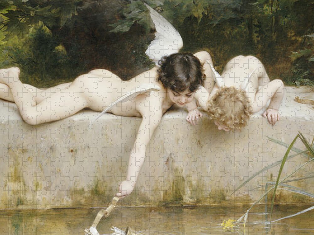 Pond Jigsaw Puzzle featuring the painting The Rescue by Emile Munier