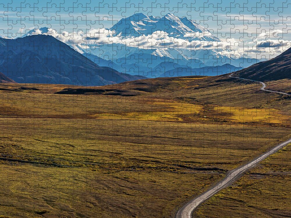 Alaska Jigsaw Puzzle featuring the photograph The road to Denali by Brenda Jacobs