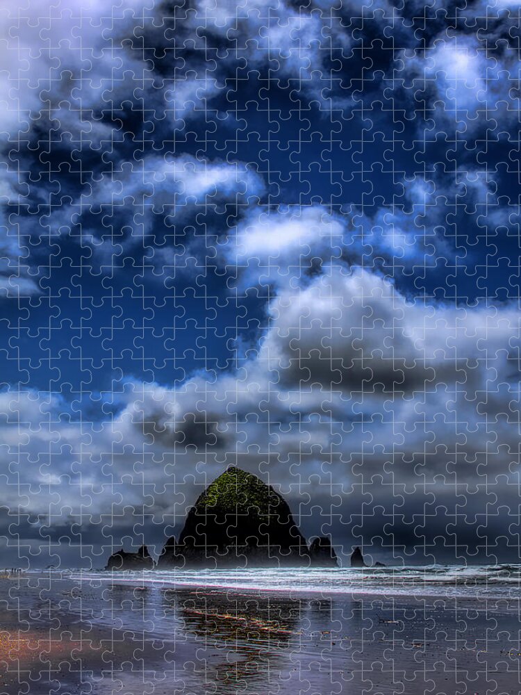 Cannon Beach Jigsaw Puzzle featuring the photograph The Rock by David Patterson