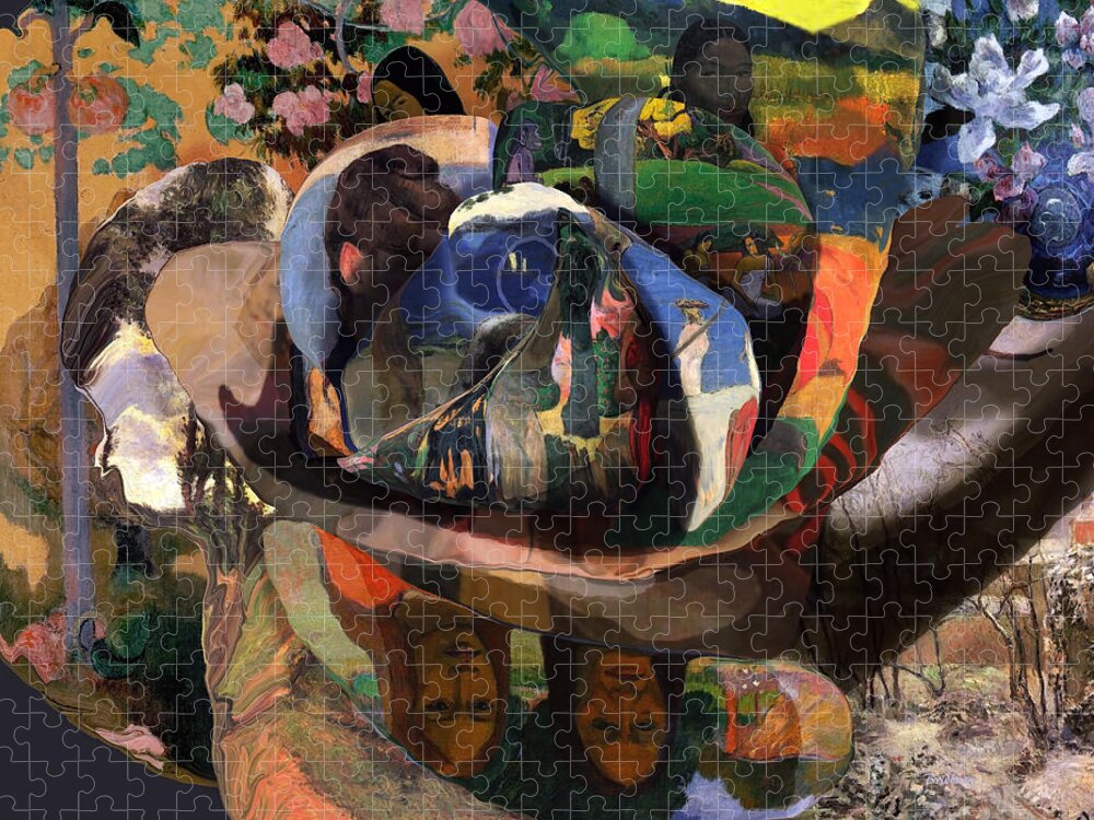 Paul Gauguin Jigsaw Puzzle featuring the digital art The Rose of Gauguin by David Bridburg