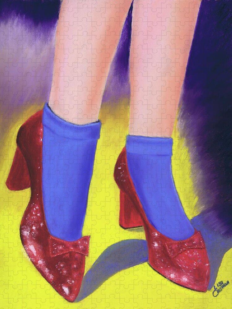 Wizard Of Oz Jigsaw Puzzle featuring the painting The Ruby Slippers by Lisa Crisman