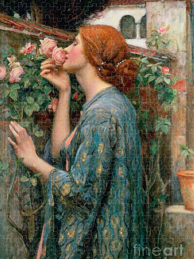The Jigsaw Puzzle featuring the painting The Soul of the Rose by John William Waterhouse