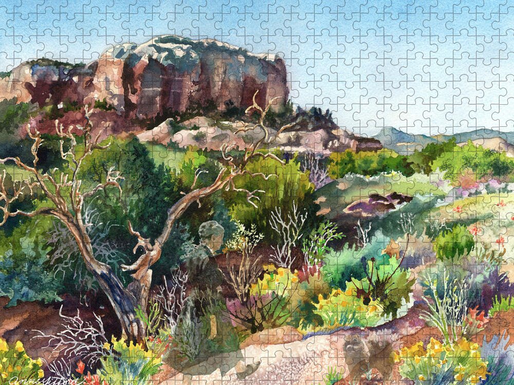 Ghost Ranch New Mexico Painting Jigsaw Puzzle featuring the painting The Spirit of Ghost Ranch by Anne Gifford