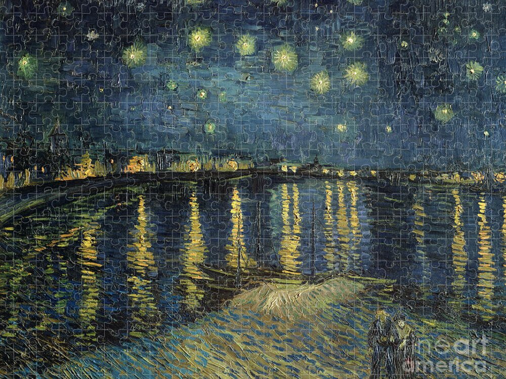 The Jigsaw Puzzle featuring the painting The Starry Night by Vincent Van Gogh