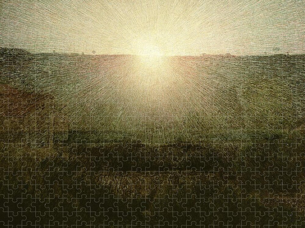 The Jigsaw Puzzle featuring the painting The Sun by Giuseppe Pellizza da Volpedo
