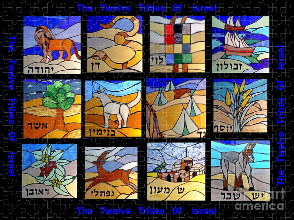 Collage Jigsaw Puzzle featuring the photograph The twelve Tribs of Isral by Tomi Junger