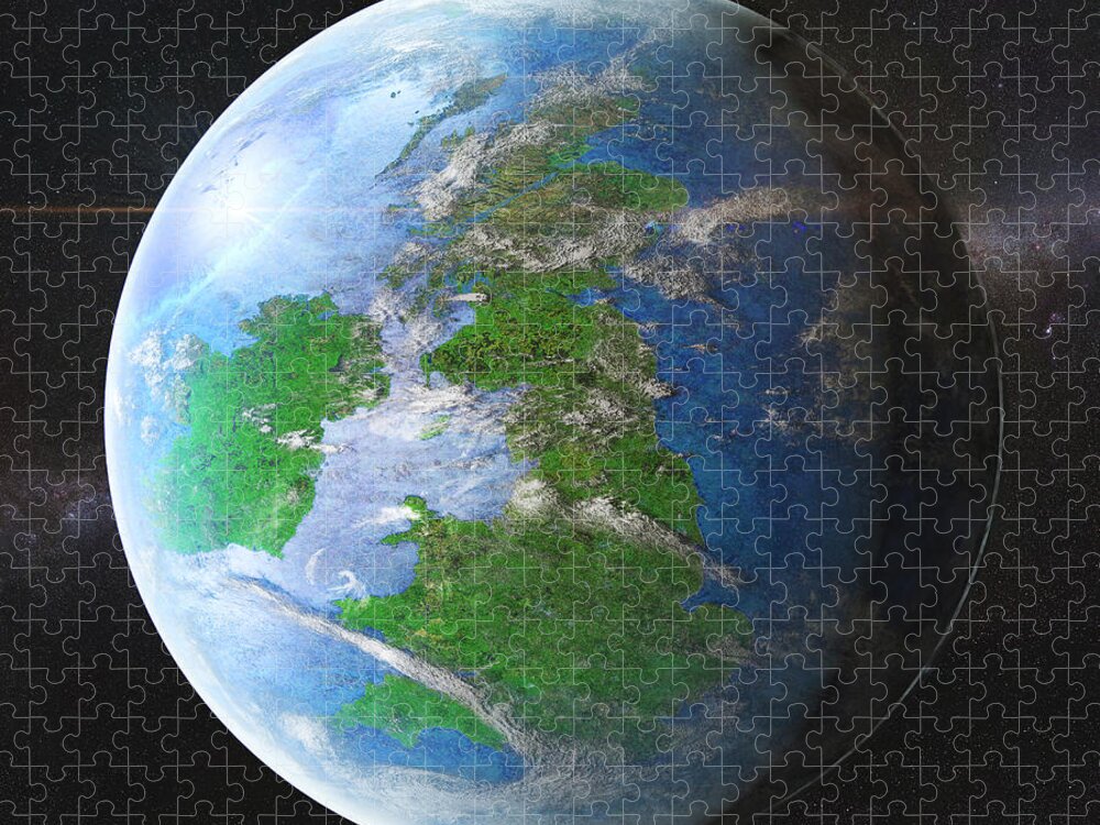 Planet Jigsaw Puzzle featuring the digital art The Ultimate Brexit by Frans Blok