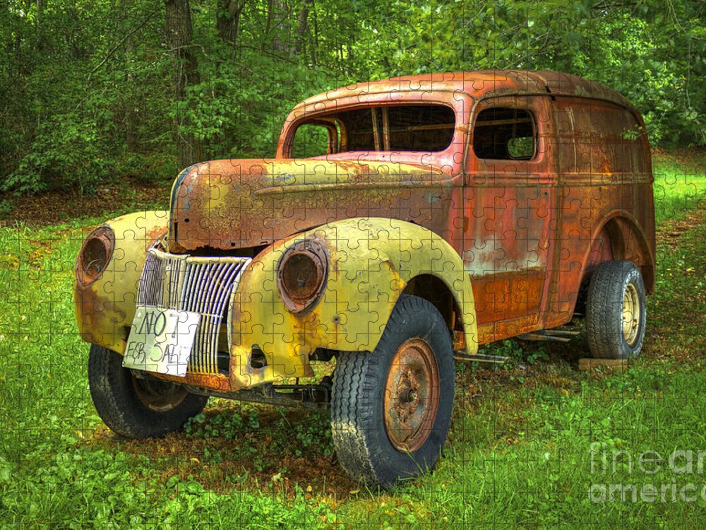 Reid Callaway The Rusty Van 2 Jigsaw Puzzle featuring the photograph The Rusty Van 2 Historic Transportation Art by Reid Callaway