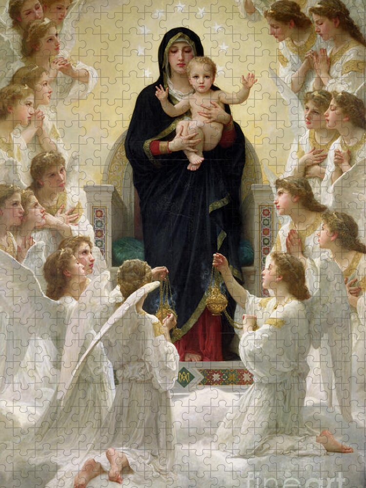 The Jigsaw Puzzle featuring the painting The Virgin with Angels by William-Adolphe Bouguereau