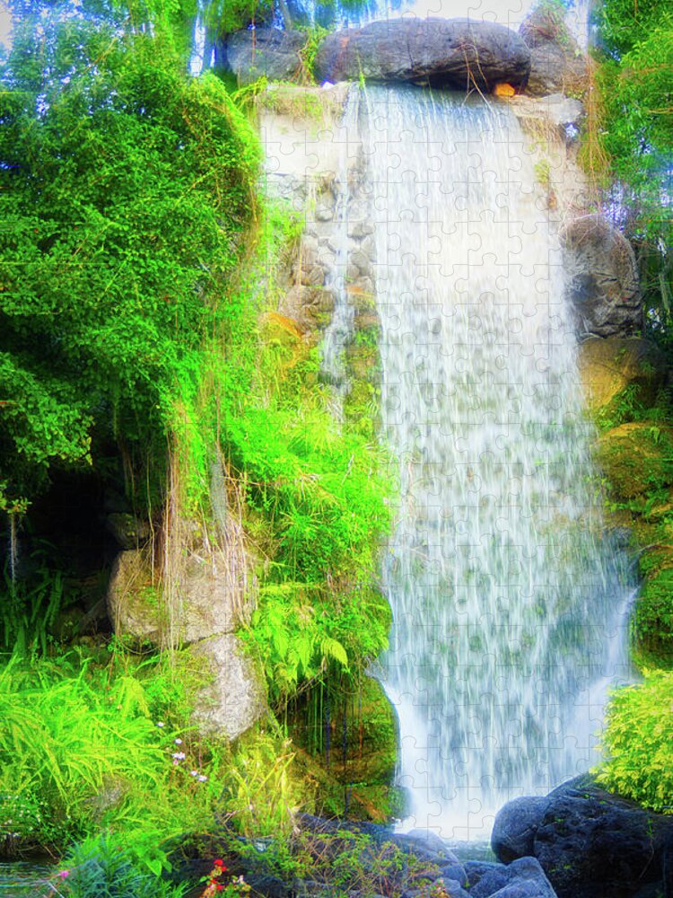 Disneyland Jigsaw Puzzle featuring the photograph The Water Falls by M Three Photos
