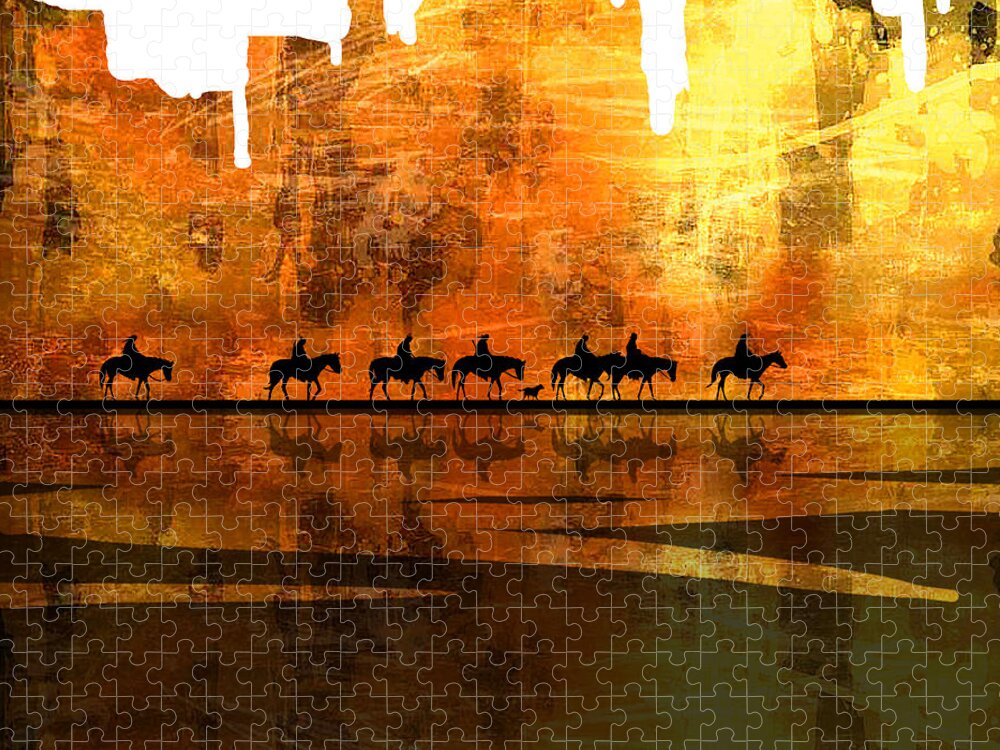 Native Americans Jigsaw Puzzle featuring the painting The Weary Journey by Paul Sachtleben