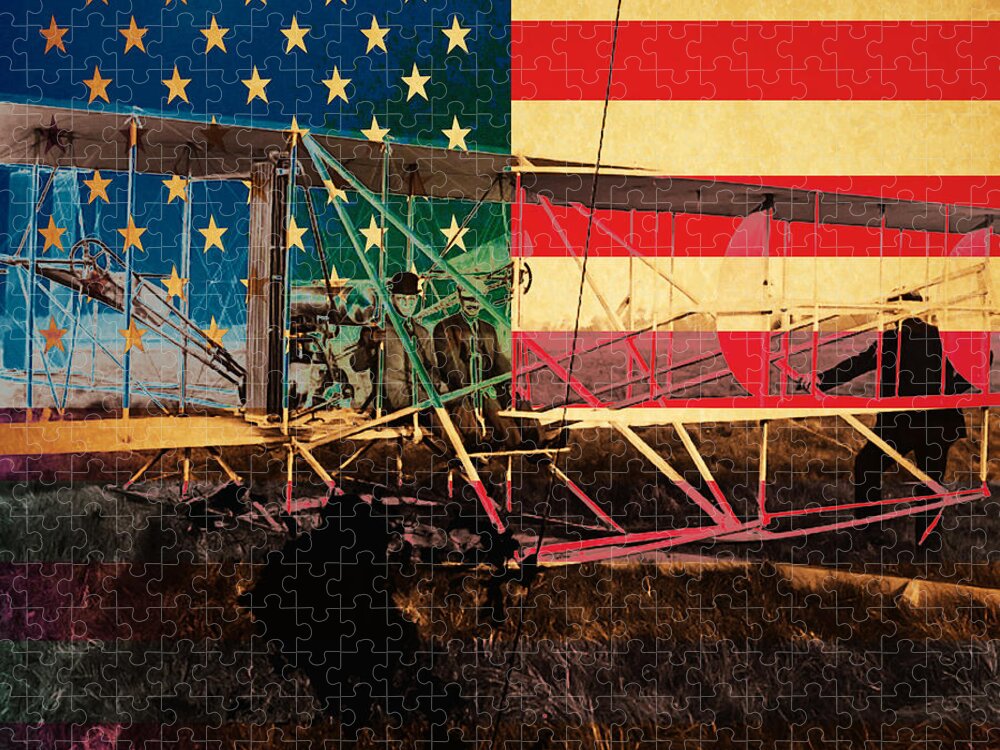 Wingsdomain Jigsaw Puzzle featuring the photograph The Wright Bothers an American Original by Wingsdomain Art and Photography