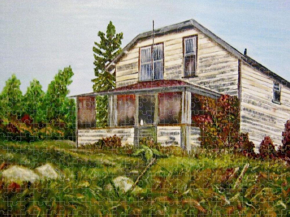 Quesnel Jigsaw Puzzle featuring the painting This old house by Marilyn McNish