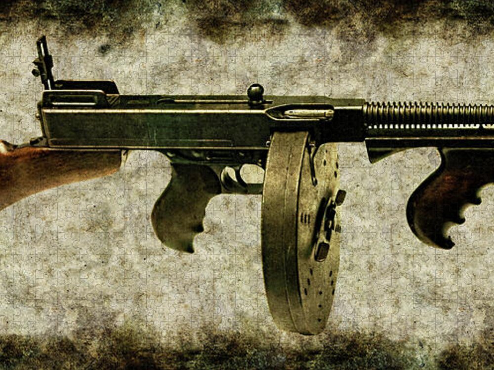 Thompson Jigsaw Puzzle featuring the photograph Thompson submachine gun 1921 by Weston Westmoreland