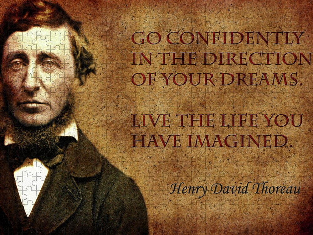 Thoreau Jigsaw Puzzle featuring the photograph Thoreau Quote 1 by Andrew Fare