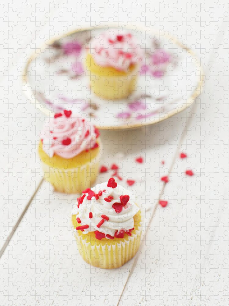 Cupcakes Jigsaw Puzzle featuring the photograph Three Tiny Cupcakes by Rebecca Cozart