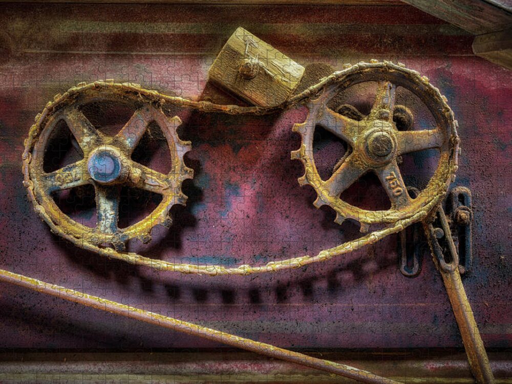 Threshing Machine Jigsaw Puzzle featuring the photograph Thresher Gears by James Barber