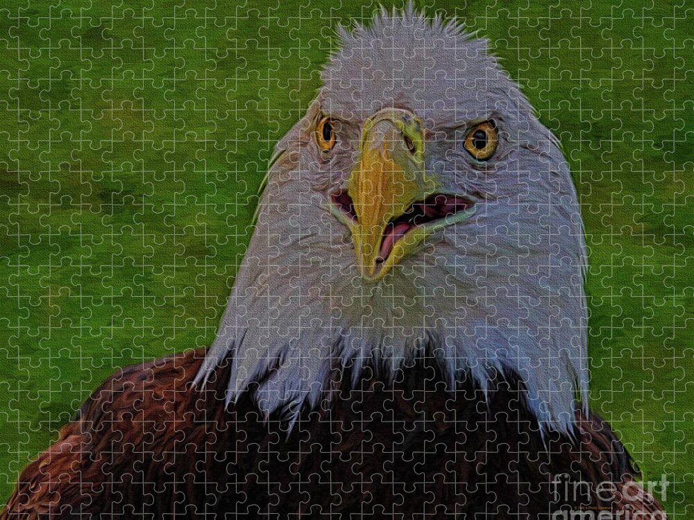 Deborah Benoit Jigsaw Puzzle featuring the painting Thunder Eagle by Deborah Benoit