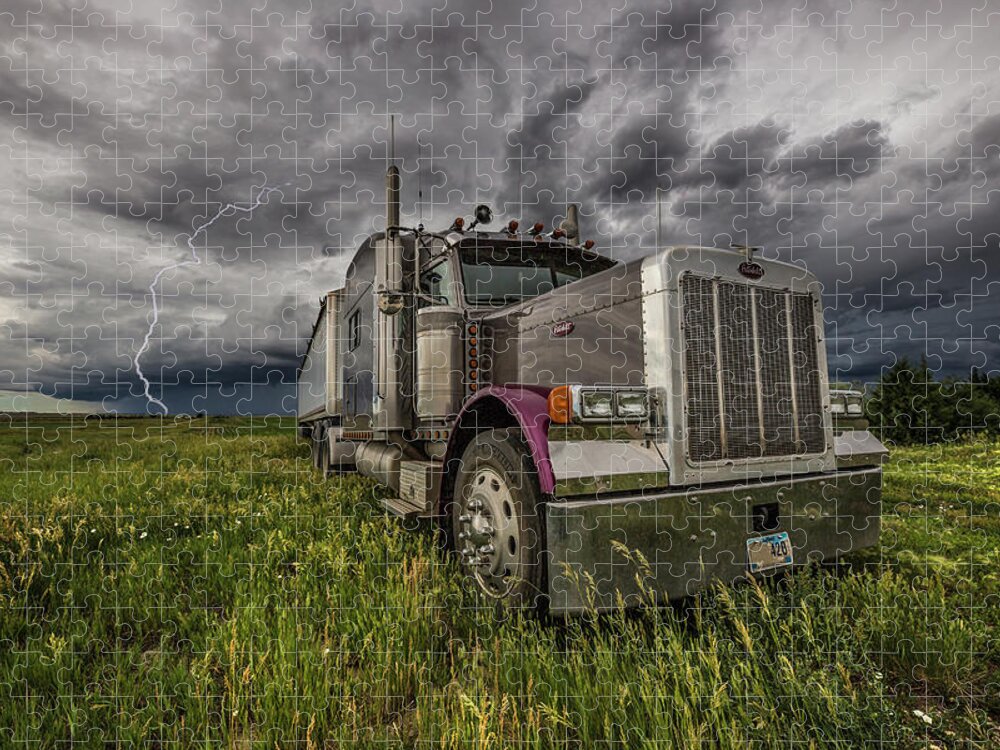 Field Jigsaw Puzzle featuring the photograph ThundersTruck by Aaron J Groen