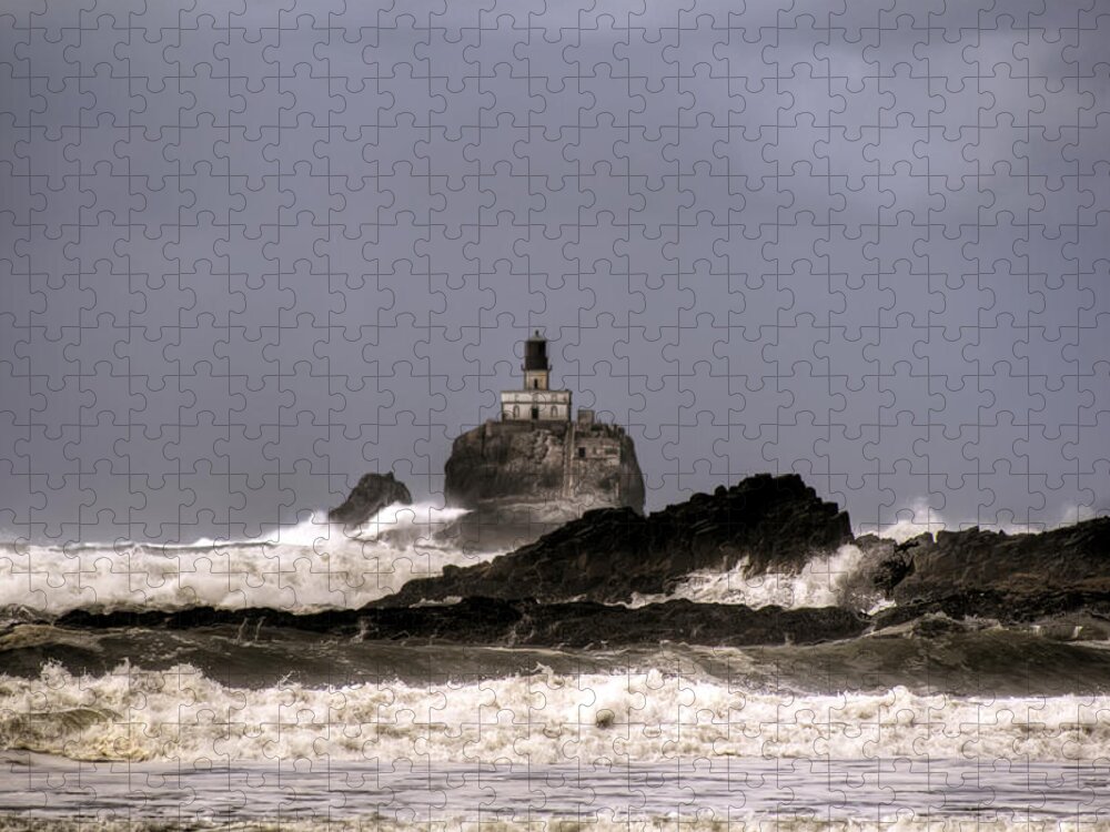 Hdr Jigsaw Puzzle featuring the photograph Tillamook Lighthouse by Brad Granger