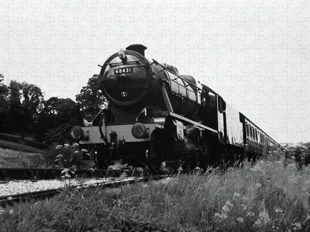 Steam Jigsaw Puzzle featuring the photograph Time Travel by Steam b/w by Martin Howard