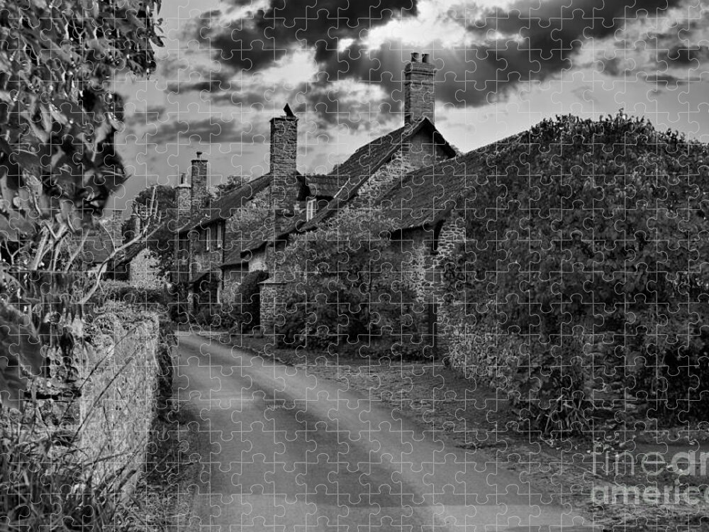Black And White Jigsaw Puzzle featuring the photograph Timeless Bossingham by Richard Denyer
