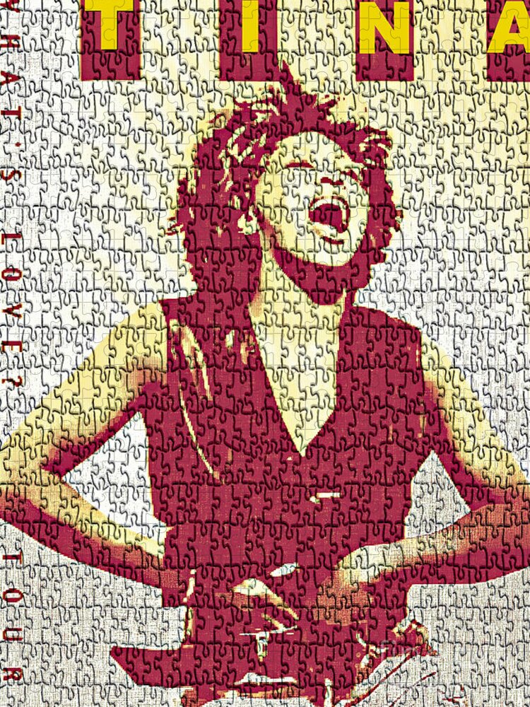 Tina Turner Jigsaw Puzzle featuring the digital art Tina Turner - Digital Graphic Poster by Ian Gledhill
