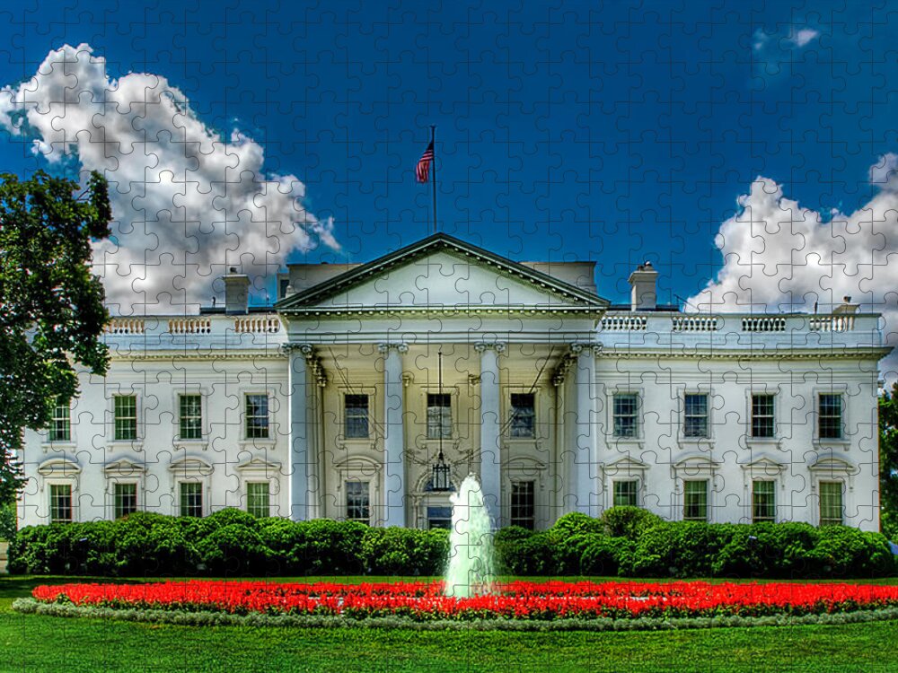Washington D.c Jigsaw Puzzle featuring the photograph Tlhe White House by Don Lovett