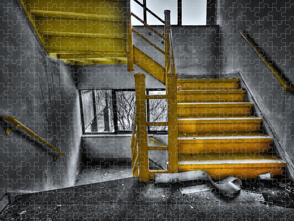 Stair Jigsaw Puzzle featuring the photograph To The Higher Ground by Evelina Kremsdorf