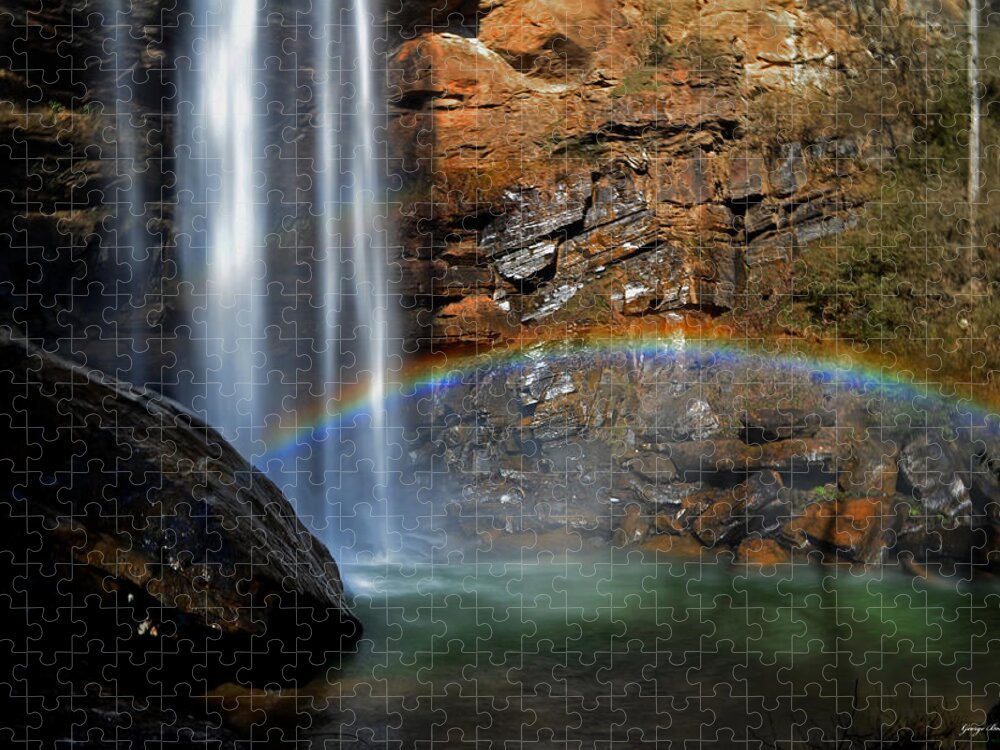 Rainbow Jigsaw Puzzle featuring the photograph Toccoa Falls Rainbow 001 by George Bostian