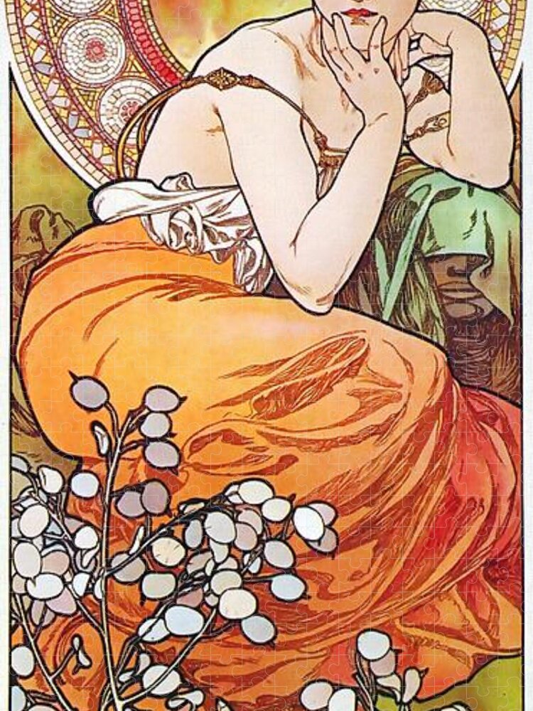 Topaz Jigsaw Puzzle by Alphonse Mucha - Masterpieces Of Art
