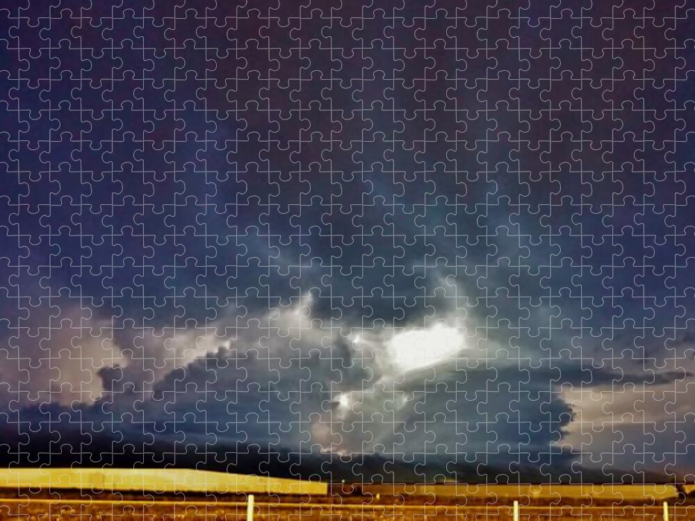Storm Jigsaw Puzzle featuring the photograph Tornadic Updrafts at Night by Ed Sweeney