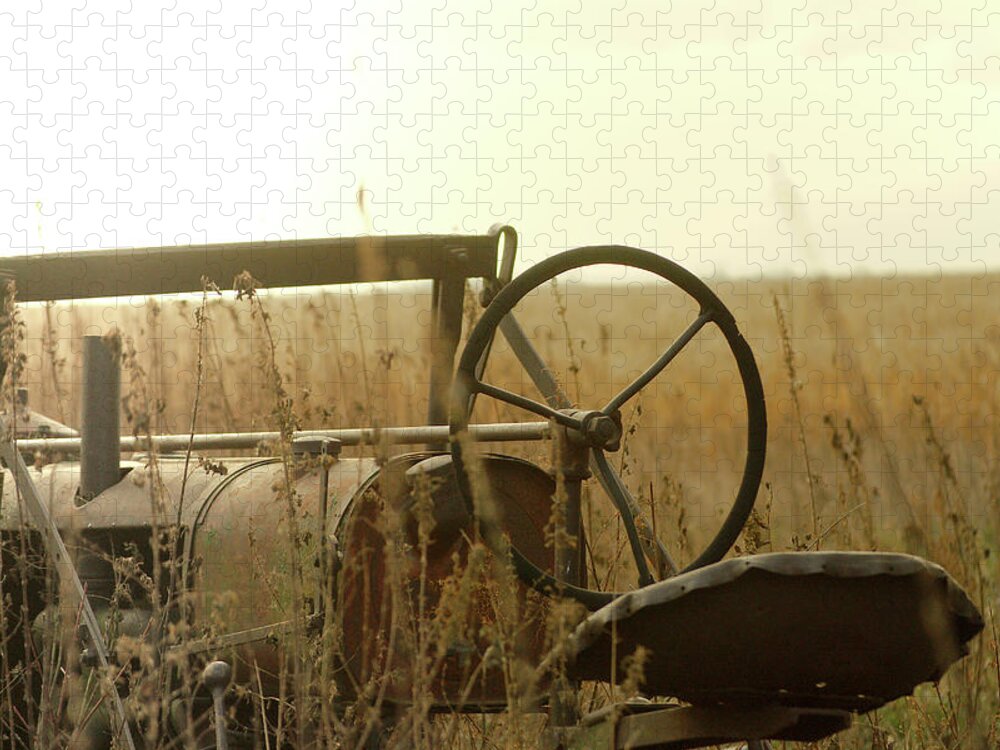 Tractor Jigsaw Puzzle featuring the photograph Tractor Sunrise by Troy Stapek