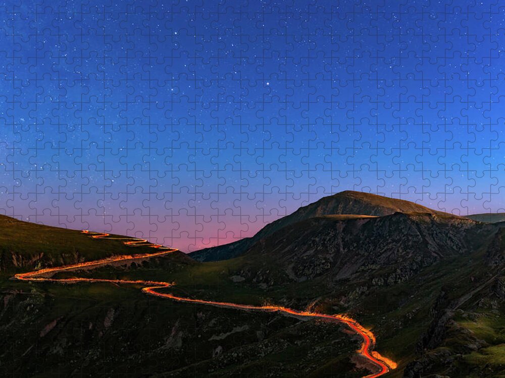 Romania Jigsaw Puzzle featuring the photograph Transalpina by night by Mihai Andritoiu