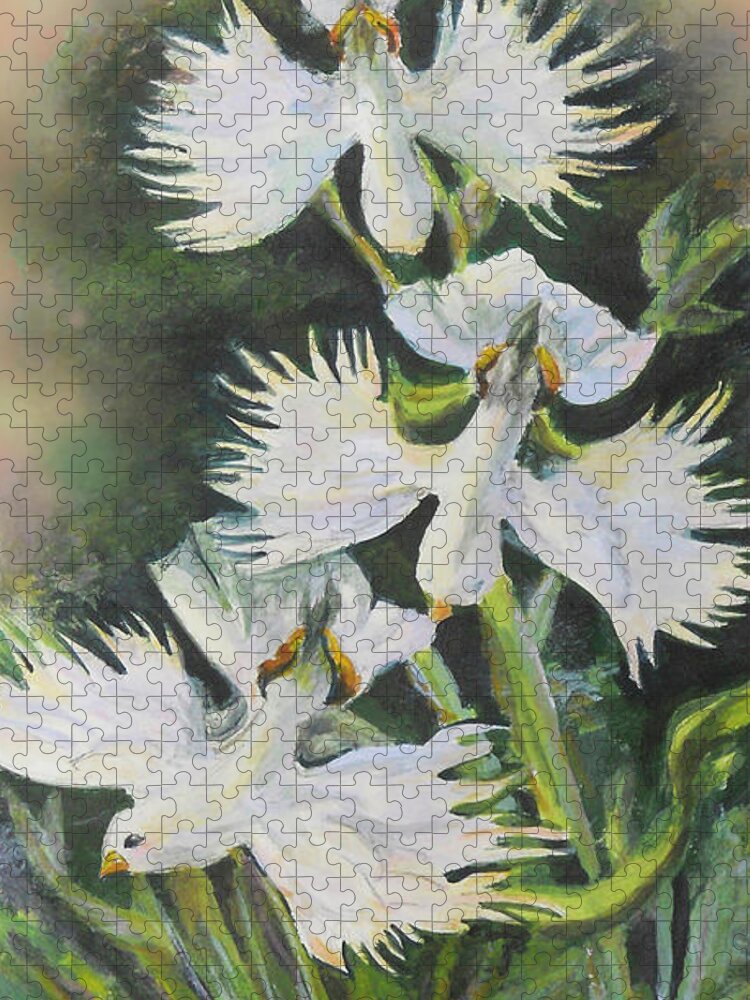 Flower Jigsaw Puzzle featuring the mixed media Transformation by Sipporah Art and Illustration