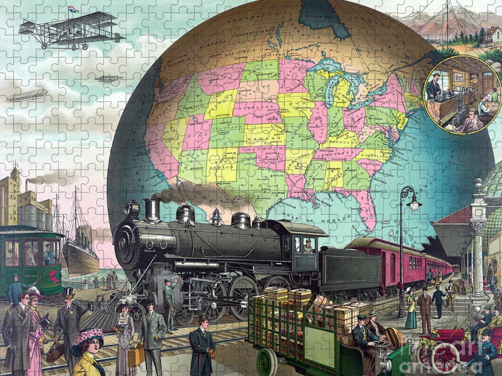 Science Jigsaw Puzzle featuring the photograph Transportation 1910 by Science Source