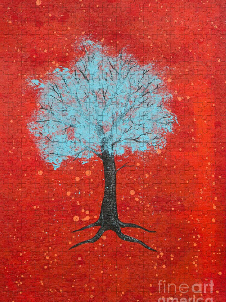 Tree Jigsaw Puzzle featuring the painting Nuclear Winter by Stefanie Forck