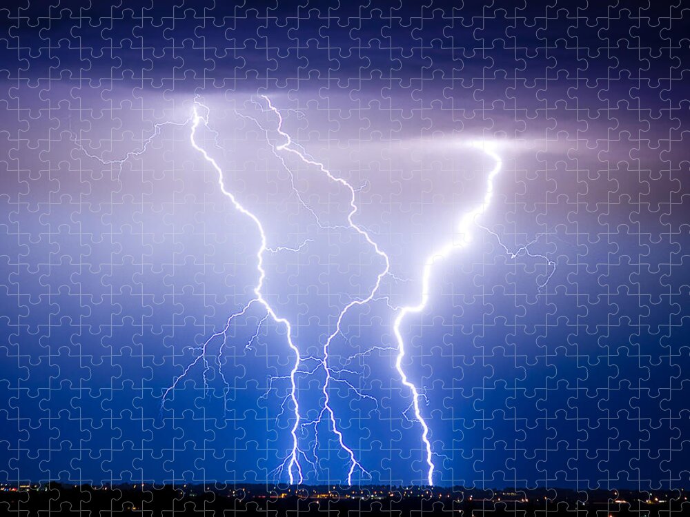 James Insogna Jigsaw Puzzle featuring the photograph Triple Lightning by James BO Insogna