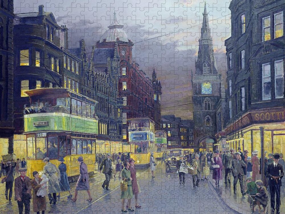 Street Jigsaw Puzzle featuring the painting Trongate Glasgow by William Ireland