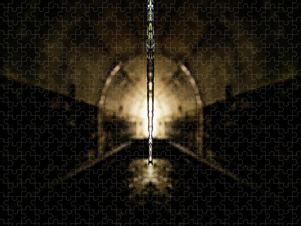 Tunnel Jigsaw Puzzle featuring the digital art Tunnel Icicle by Pelo Blanco Photo