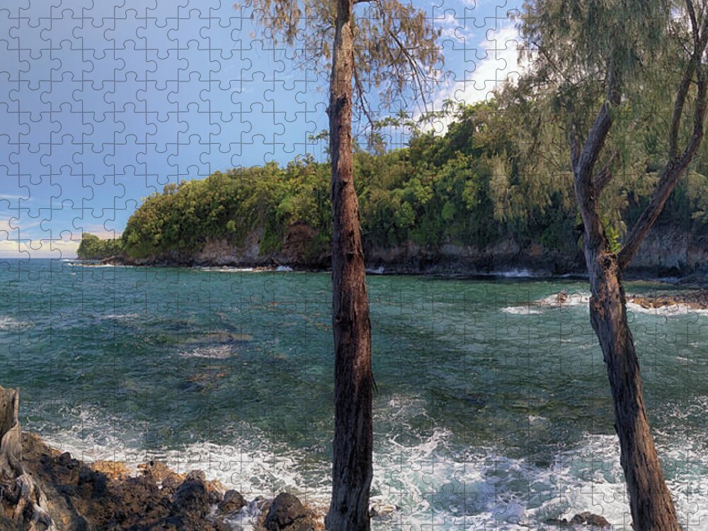 Onomea Bay Jigsaw Puzzle featuring the photograph Turtle Point by Susan Rissi Tregoning